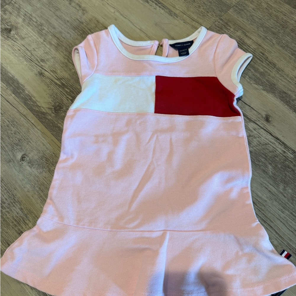 Pink and Red Colorblock Tommy Hilfiger Dress
